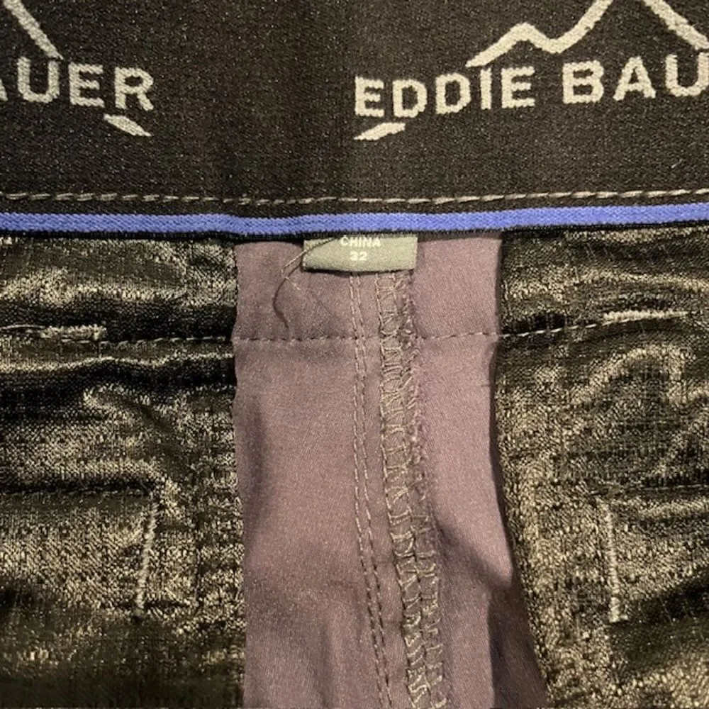 Eddie Bauer Nylon Spandex Cargo Shorts Slate Blue Size 32 Hiking Utility Outdoor